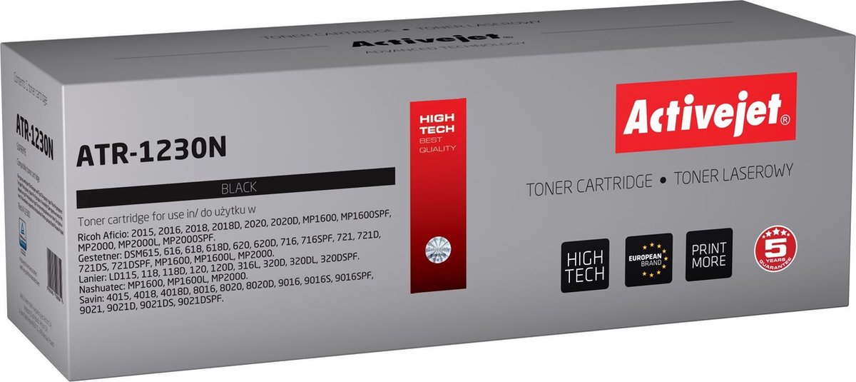 Activejet ATR-1230N tonercartridge Compatible Zwart 1 stuk(s)