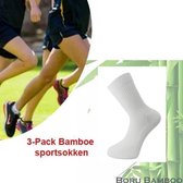 3-Pack Bamboe sportsokken | Kleur wit | Maat 43-45