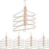 Relaxdays 5x meervoudige kledinghanger - 4 kledinghangers - ruimtebesparende hanger