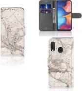 Coque avec pour Samsung Galaxy A20e Portefeuille Marbre Beige