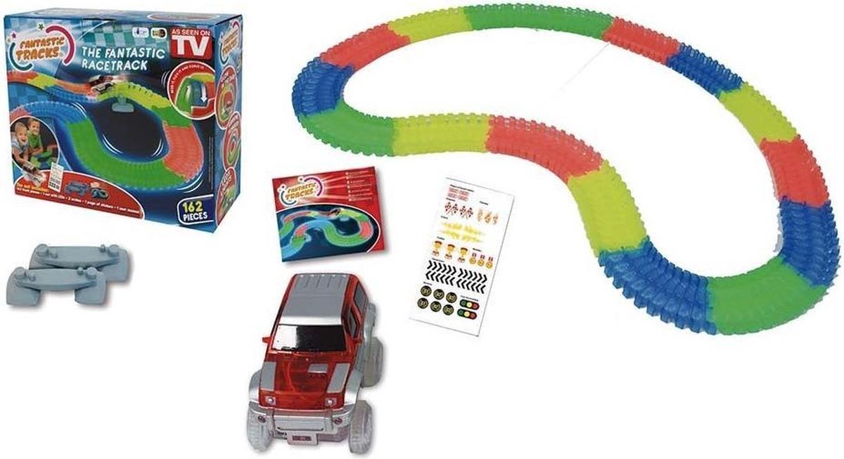 Basic Fantastic Racetrack - 162-delige tracks met auto en lichteffecten