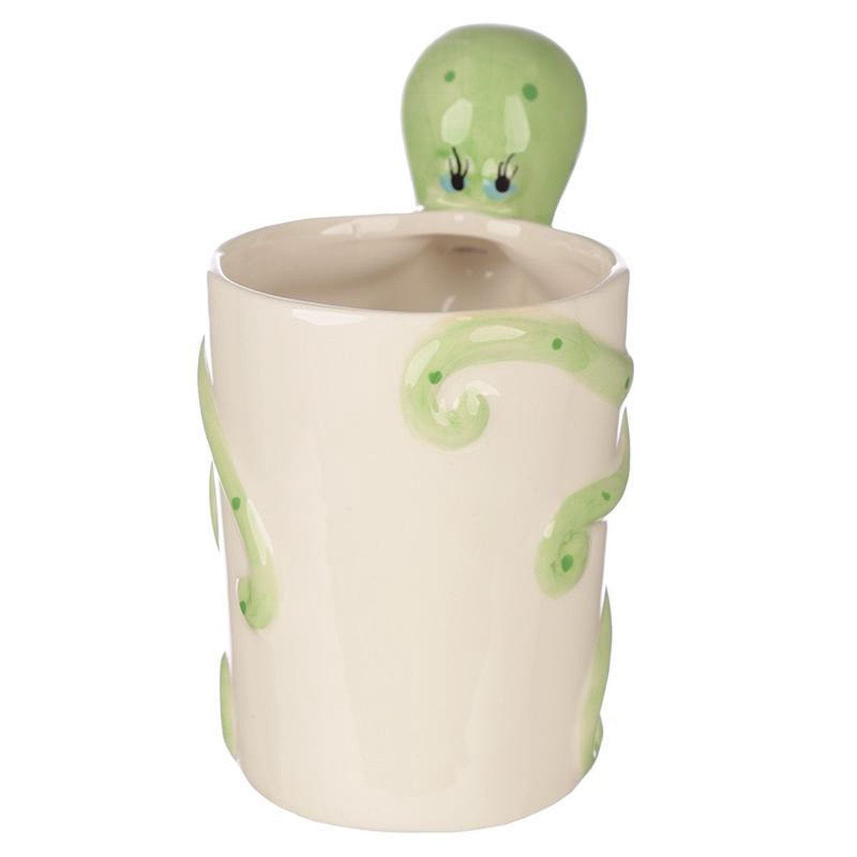 Puckator Mok met octopus handvat – Aardewerk beker – 13 x 8 x 13 cm