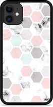 iPhone 11 Hardcase hoesje Marmer Honeycomb - Designed by Cazy