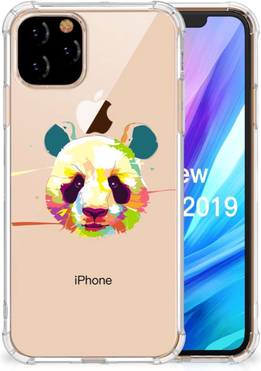 Apple iPhone 11 Pro Stevig Bumper Hoesje Panda Color