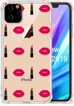 Geschikt voor iPhone 11 Pro Max Doorzichtige Silicone Hoesje Lipstick Kiss