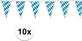 Oktoberfest - 10x Plastic Beieren vlaggenlijnen 10 meter - Oktoberfest/bierfeest thema decoratie