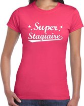 Super stagiaire cadeau t-shirt roze voor dames S