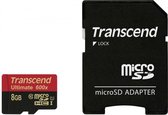 Transcend Ultimate (600x) microSDHC-kaart Industrial 8 GB Class 10, UHS-I Incl. SD-adapter