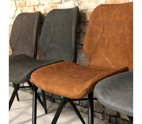 | Dimehouse Eetkamerstoel Design Hetson Premium Cognac Eetkamerstoel Hetson Premium cognac meubels outlet