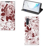 Bookcase Geschikt voor Samsung Galaxy Note 10 Watercolor Flowers