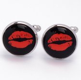Manchetknopen - Rode Lippen Kus Sexy