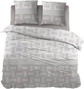 Snoozing Loic - Flanel - Dekbedovertrek - Tweepersoons - 200x200/220 cm + 2 kussenslopen 60x70 cm - Taupe