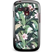 Samsung S3 Mini hoesje - Tropical banana | Samsung Galaxy S3 Mini case | Hardcase backcover zwart