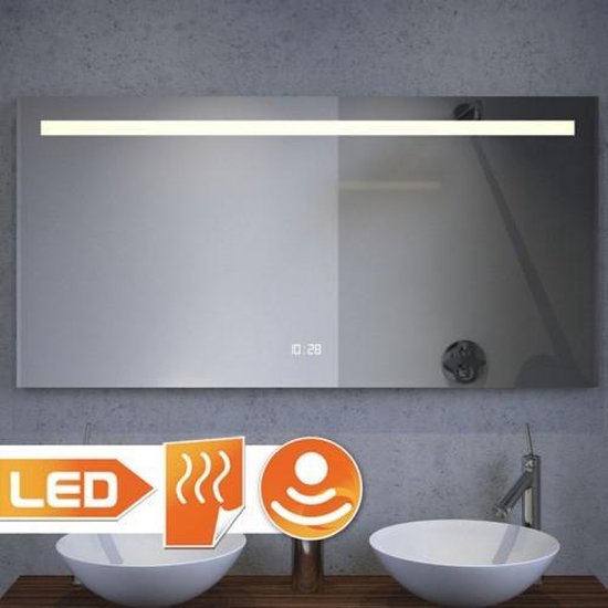 uitvinding heden Spoedig Badkamer spiegel met digitaal klokje en verwarming 120 cm breed | bol.com