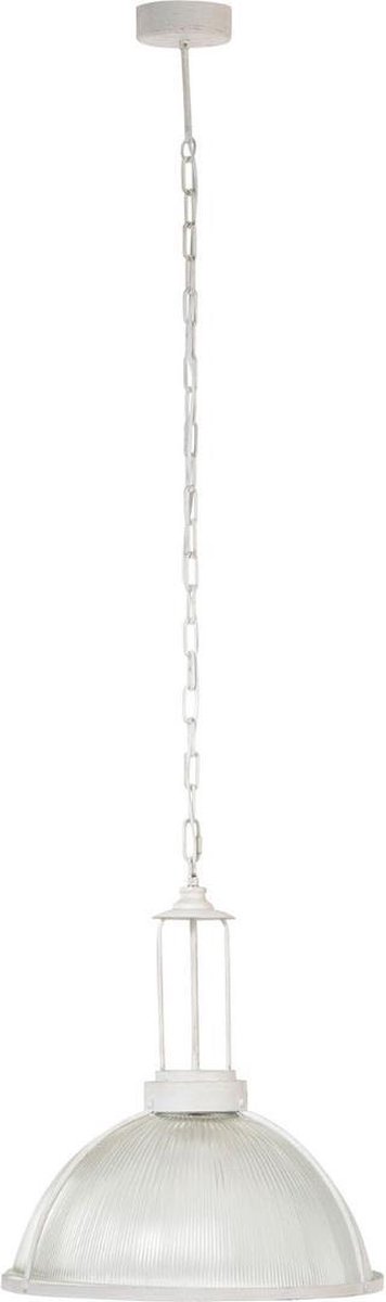 J-Line Hanglamp Rond Glas/Metal Wit