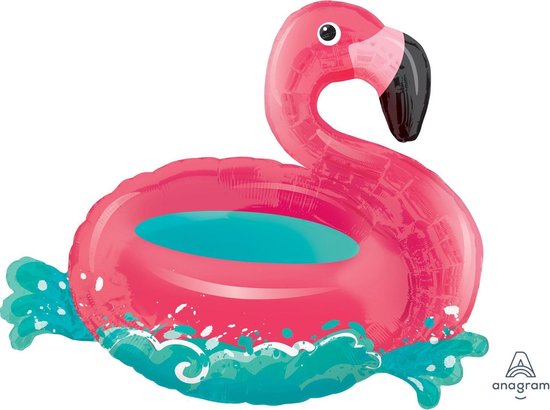 Folieballon floating flamingo SuperShape