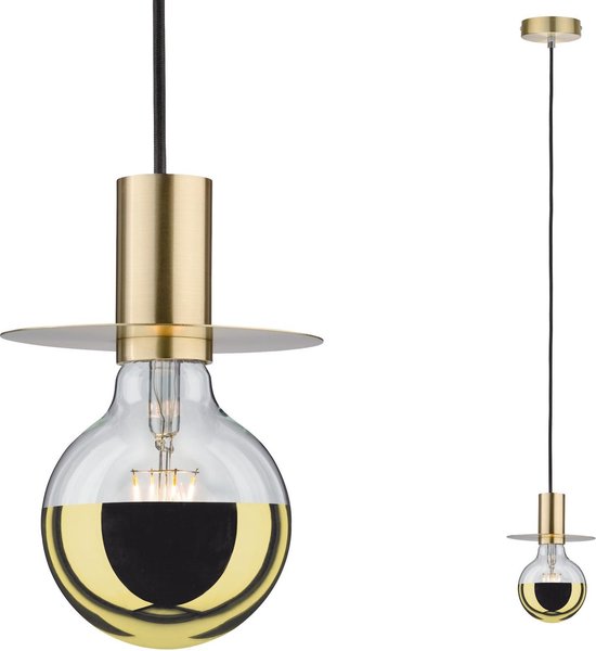 Paulmann 79628 Neordic Embla hanglamp max. 1x20W hangende lamp voor E27 lampen plafondlamp wit mat/goud 230 V metaal zonder verlichtingsmiddel