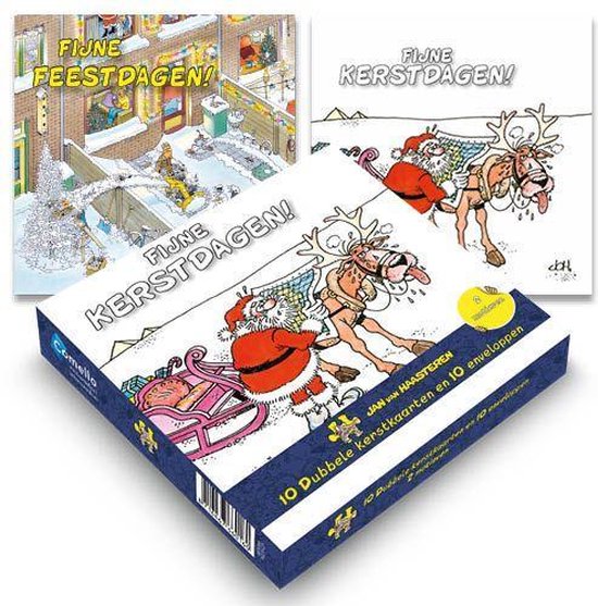 Kaarten - Kerst - Jan van Haasteren - Sneeuwschuiver & kerstman - 10st.