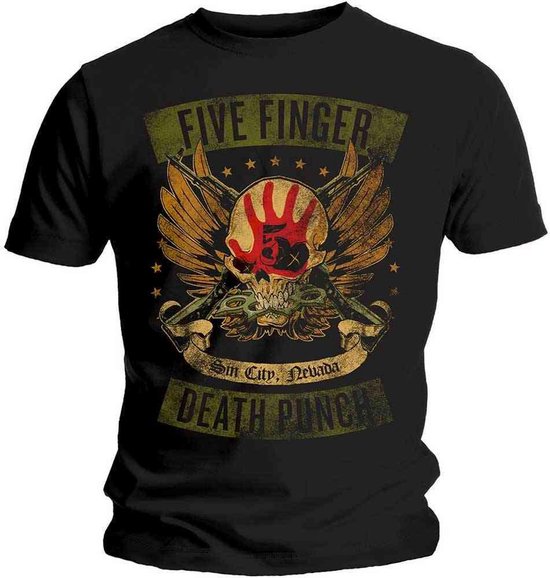 Five Finger Death Punch - Locked & Loaded Heren T-shirt - M - Zwart
