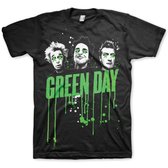 Green Day Heren Tshirt -S- Drips Zwart
