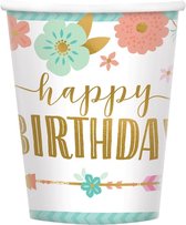 Amscan Feestbekers Boho Birthday Meisjes 266 Ml 8 Stuks