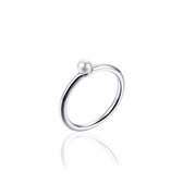 Jewels Inc. - Ring - Met parel - 4mm Breed - Maat 56 - Gerhodineerd Zilver 925