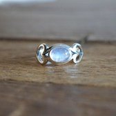 Zilveren ring Moonstone LOVE