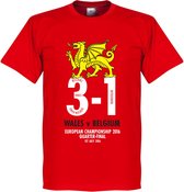 Wales - België 3-1 Euro 2016 T-Shirt - XL