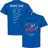 Frankrijk Allez Les Bleus WK 2018 Road To Victory T-Shirt - Blauw - S