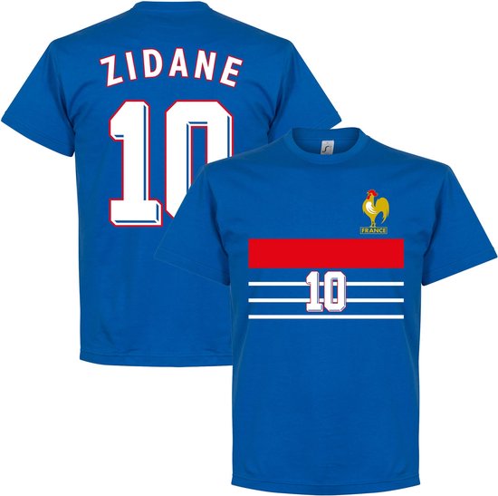Frankrijk 1998 Retro T-Shirt + Zidane 10 - L