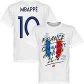 Frankrijk Champion Du Monde MbappÃ© 10 T-Shirt - Blauw - XXXL