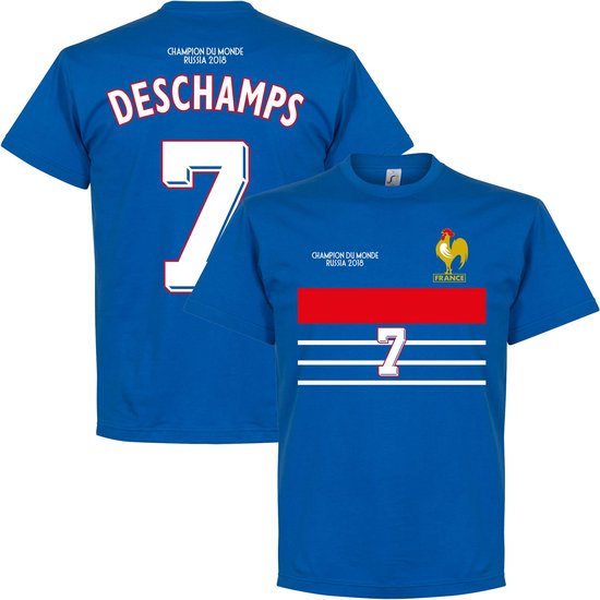 Frankrijk 1998 Deschamps Retro T-Shirt - Blauw - XXL