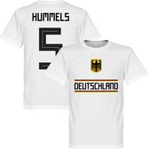 Duitsland Hummels 5 Team T-Shirt - Wit - 5XL