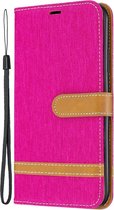 Denim Book Case - iPhone 11 Pro Max Hoesje - Roze