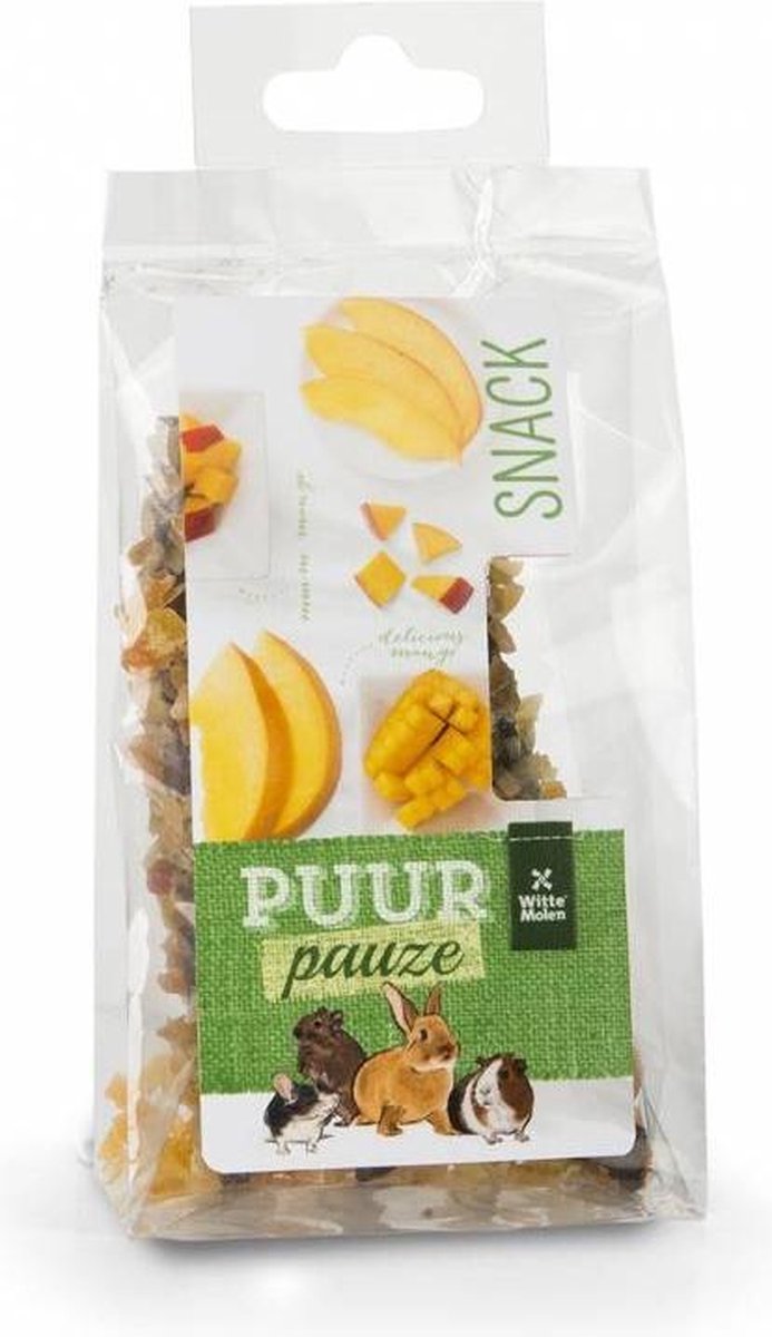 Witte Molen Puur pauze knabbelhoutjes mango 50 gram