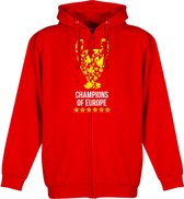 Liverpool Trophy Champions of Europe 2019 Zipped Hoodie - Rood - XL