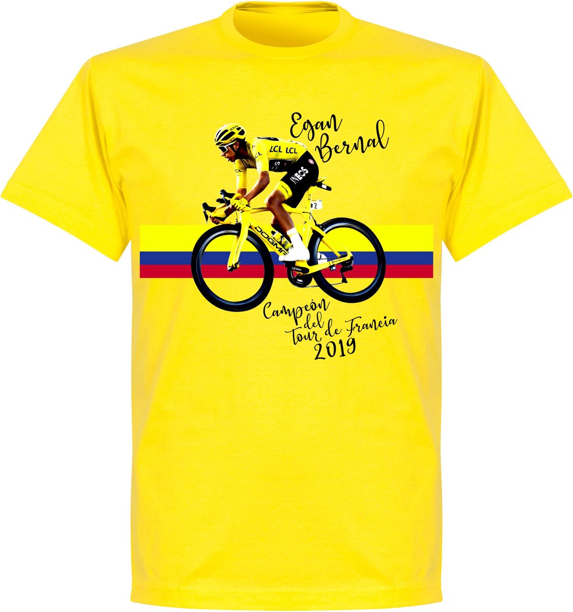 Egan Bernal T-Shirt - Geel - XXL