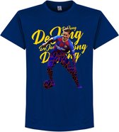 Frenkie De Jong Barcelona Script T-Shirt - Blauw - XXL