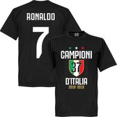 Campioni D'Italia 37 Ronaldo 7 T-Shirt - Zwart - XXL