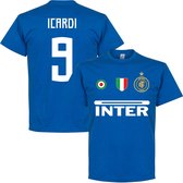 Inter Milan Icardi 9 Team T-Shirt - Blauw - XXL