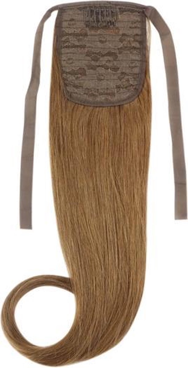Remy Human Hair Extensions Ponytail straight bruin 6#