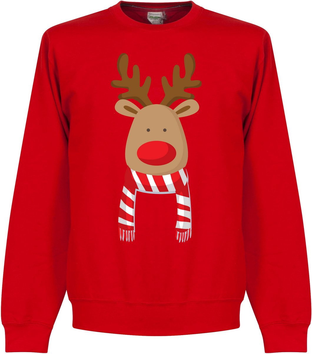 Christmas Reindeer Scarf Sweater - L