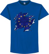 Europa Ripped Flag T-Shirt - Blauw - XXXXL