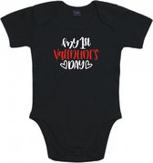 Rompertjes baby met tekst - My 1st Valentine's day - Romper zwart - Maat 62/68