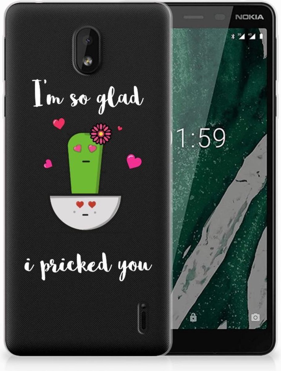 Back Cover voor Nokia 1 Plus Telefoonhoesje met Naam Cactus Glad