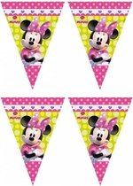 2x Disney Minnie Mouse vlaggenlijnen themafeest 280 cm - Kinderfeestje partijtje feestslingers