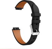 Fitbit Inspire (HR) Leren Bandje |Zwart / Black| Premium kwaliteit | Maat: One Size | Soft Leer |TrendParts