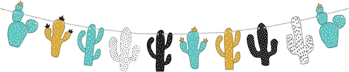 PARTYDECO - Kartonnen cactus met stippen slinger - Decoratie > Slingers en hangdecoraties