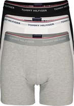 Tommy Hilfiger boxershorts lang - (3-pack) zwart - wit en grijs -  Maat S
