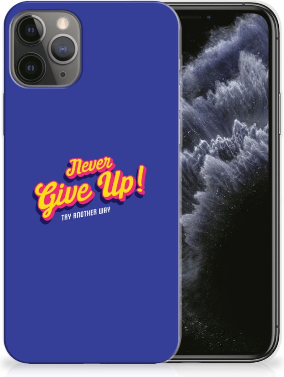 Apple iPhone 11 Pro Siliconen hoesje met naam Never Give Up